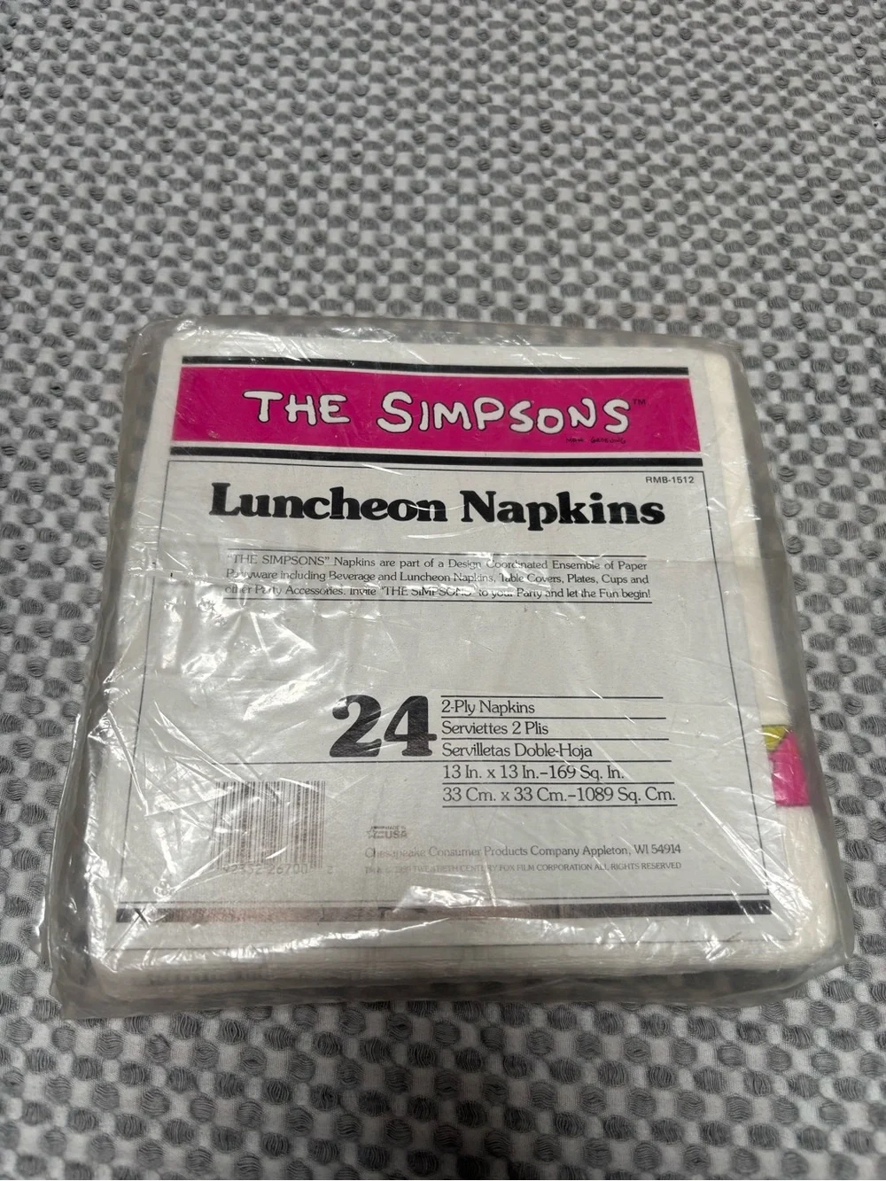 1989 The Simpsons Vtg Sealed Happy Birthday Party Napkins Bart, Lisa, Maggie